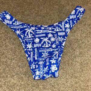 Kulani Kinis Blue and White Tropical Bikini Bottom